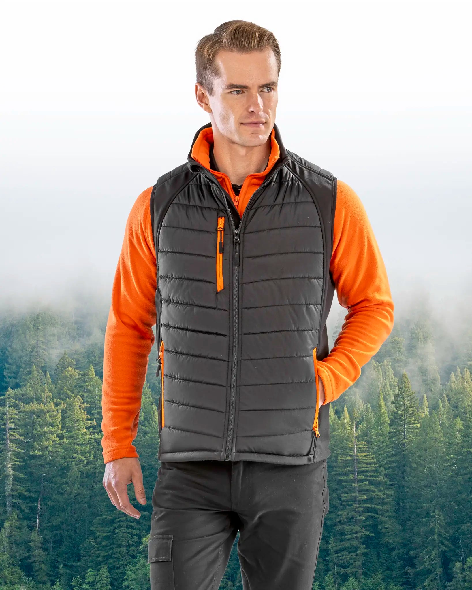 all-groups Men's Recycled Compass Padded Softshell Gilet