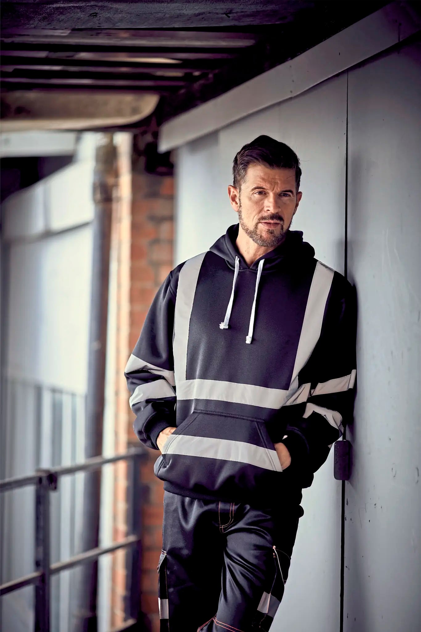 all-groups Men's Hi Vis Pull Over Hoodie