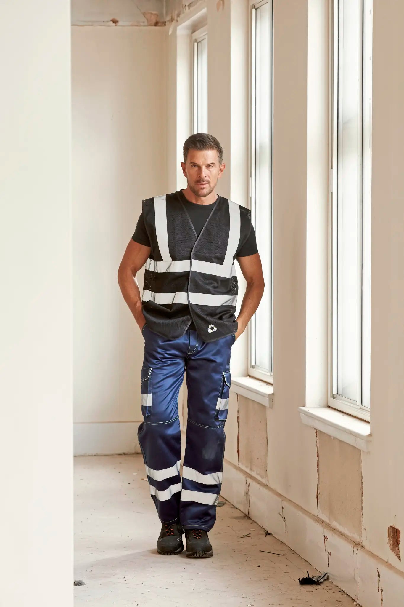 all-groups Men's Hi Vis Top Cool Recycled Open Mesh Waistcoat